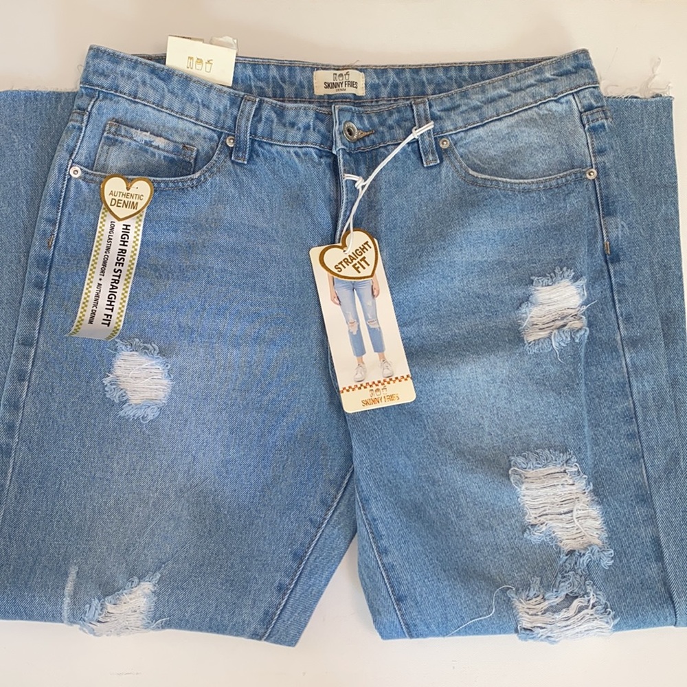 Highrise Skinny Fries Straight Fit Jeans NWT - Picture 3 of 8